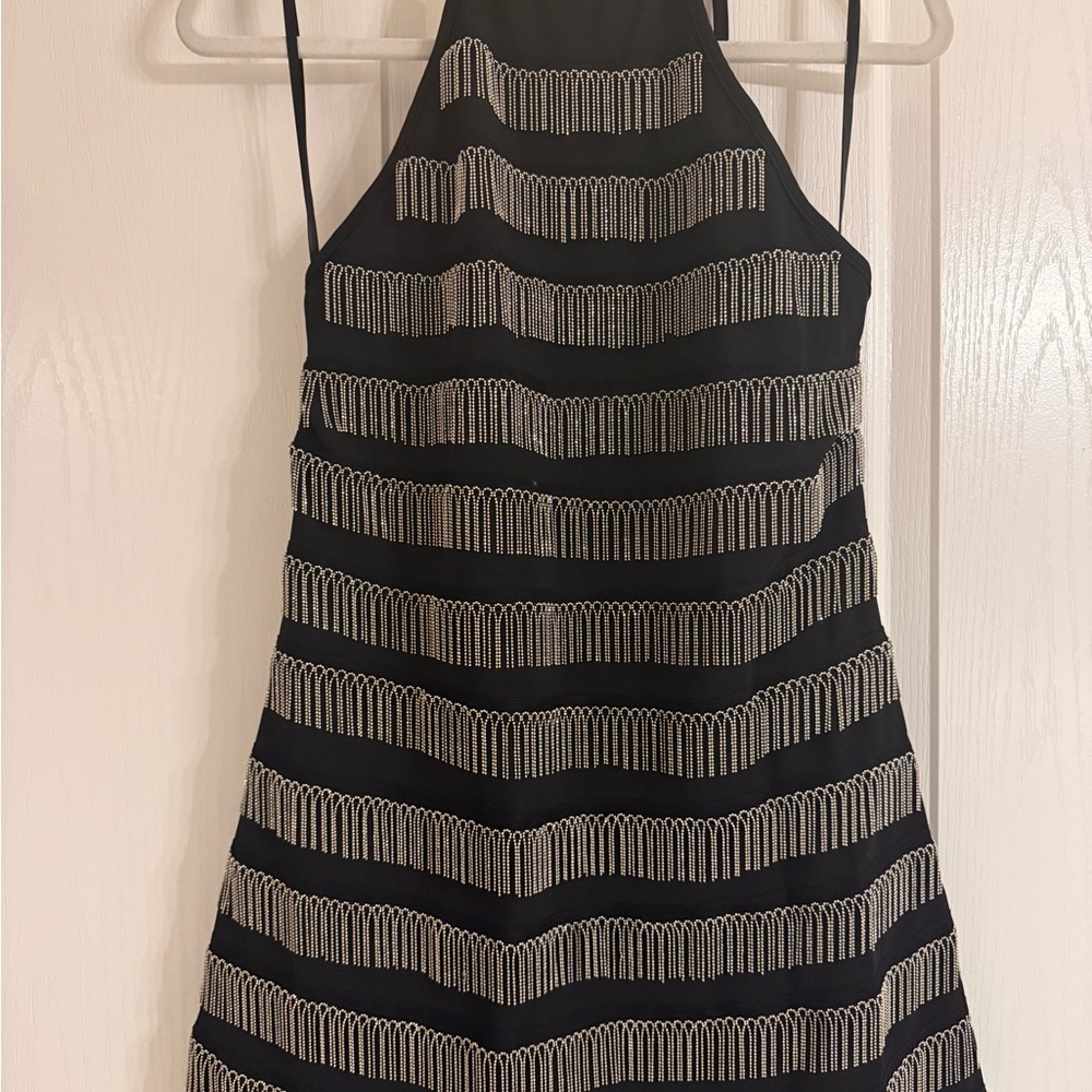 South Moon Under Elegant Black Backless Dress with fringe